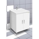 Ver imagem 3 de kit Lavanderia 55 litros com Apoio - Gabinete MDF e Tanque Mármore Sintético - Fabribam Gabinetes