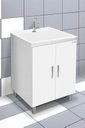 Ver imagem 3 de kit Lavanderia 55 litros com Apoio - Gabinete MDF e Tanque Mármore Sintético - Fabribam Gabinetes