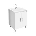 Ver imagem 2 de kit Lavanderia 55 litros com Apoio - Gabinete MDF e Tanque Mármore Sintético - Fabribam Gabinetes