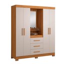 Ver imagem 1 de Guarda-roupa 4 Portas Nt 5015 Freijó com Off White - Notável
