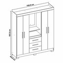 Ver imagem 7 de Guarda-roupa 4 Portas Nt 5015 Freijó com Off White - Notável
