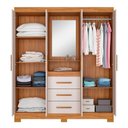 Ver imagem 4 de Guarda-roupa 4 Portas Nt 5015 Freijó com Off White - Notável