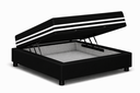 Ver imagem 1 de Kit Cama Box Baú Solteiro 88x188 cm + Colchão Molas Ensacada Solteiro 20 cm Preto Suede