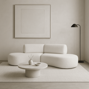 Sofá Orgânico Módulo Curvo Savana Boucle Bege - Montanari's Decor