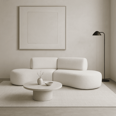 Sofá Orgânico Módulo Curvo Savana Boucle Bege - Montanari's Decor