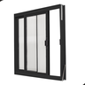 Janela de Alumínio de Correr Lateral 2 Folhas Móveis 60 X 60 Cor Preta - 2