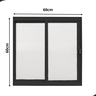 Janela de Alumínio de Correr Lateral 2 Folhas Móveis 60 X 60 Cor Preta - 4