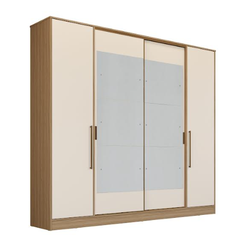 ROUPEIRO HERVAL PH 1733 - COR CEDRO + OFF WHITE - COM ESPELHO