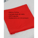 Ver imagem 4 de Manta Cueiro Bebê Malha com Pompom 70x80cm: Vermelho