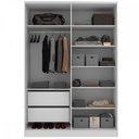 Ver imagem 3 de Guarda-roupa Solteiro Logan 4 Portas 2 Gavetas Olmo - Mambel