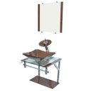Ver imagem 1 de Gabinete de Vidro 40cm para Banheiro Cuba Chanfrada Marrom - Dahora