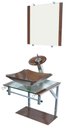 Ver imagem 1 de Gabinete de Vidro 40cm para Banheiro Cuba Chanfrada Marrom - Dahora