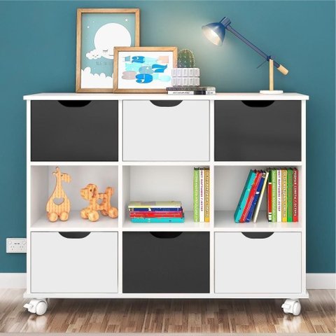 Nicho Organizador com Rodízios Branco (1478.5) + Kit 3 Gavetas Brancas (1479.5) + Kit 3 Gavetas