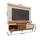 Ver imagem 3 de Rack com Painel para Tv até 75 Polegadas Bellaria 1 Porta 2 Gavetas Freijo/off White Matte - Pnr Móv