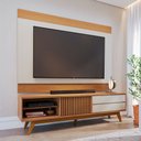 Ver imagem 1 de Rack com Painel para Tv até 75 Polegadas Bellaria 1 Porta 2 Gavetas Freijo/off White Matte - Pnr Móv