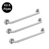 Kit 8 Alças Apoio Banheiro Acessibilidade Idoso Cadeirante Deficiente Inox - 1