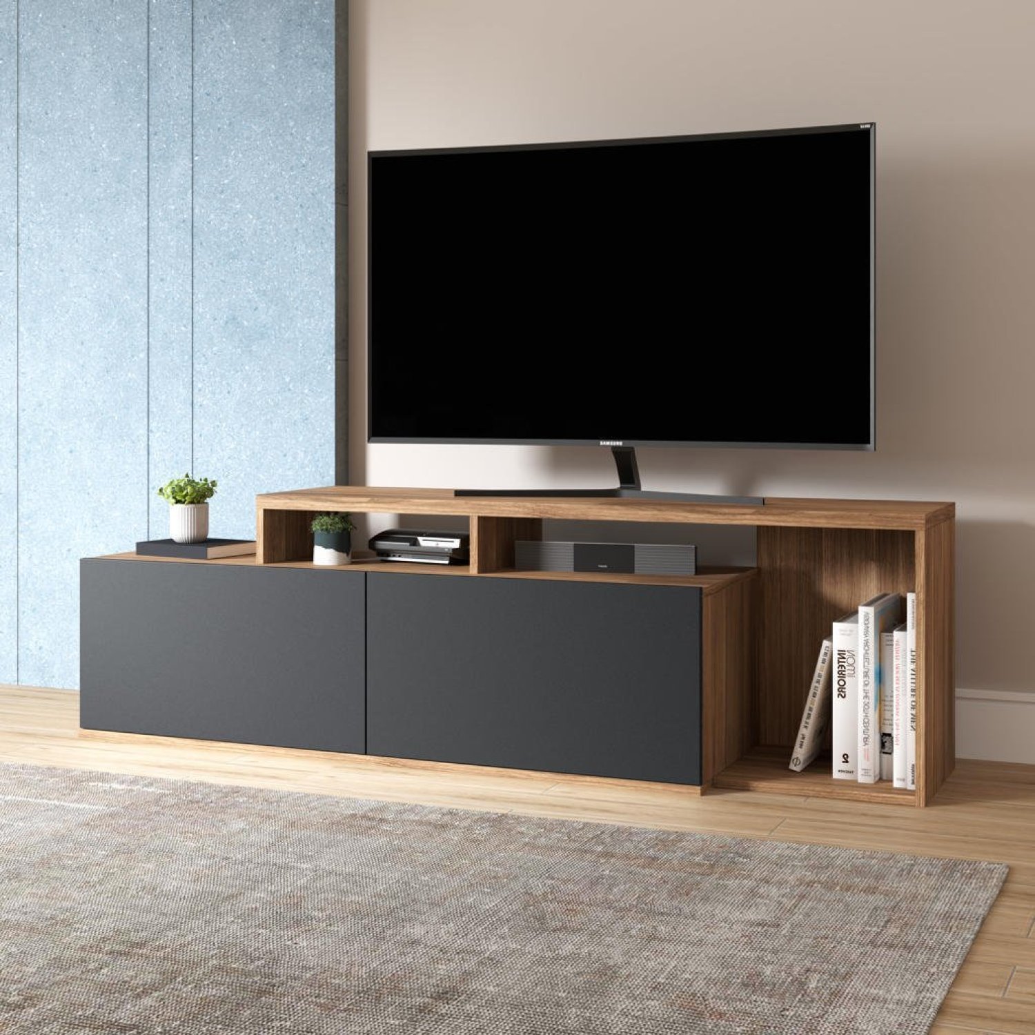 Rack para TVs até 50 Polegadas 2 Porta 3 Nichos Linea Appunto Menor preço em Rack para TVs até 50 Polegadas 2 Porta 3 Nichos Linea Appunto