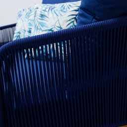 Sofá 3 Lugares em Corda Náutica e Alumínio e Pés de Madeira - Trama Moveis - 5