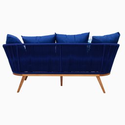 Sofá 3 Lugares em Corda Náutica e Alumínio e Pés de Madeira - Trama Moveis - 2