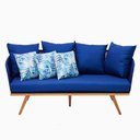 Ver imagem 1 de Sofá 3 Lugares em Corda Náutica e Alumínio e Pés de Madeira - Trama Moveis