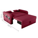 Ver imagem 3 de Sofá Cama 2 Lugares com Baú Hiram Veludo Vinho