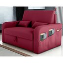 Ver imagem 1 de Sofá Cama 2 Lugares com Baú Hiram Veludo Vinho