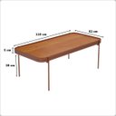 Ver imagem 3 de Mesa de Centro Melin G 110x52 Nature com Pés Metálicos Cobre Detalhes em Couro - Ofertamo