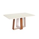 Ver imagem 2 de Conjunto Mesa Retangular Beatriz - Freijó e Off White - Asgard Bege