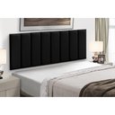 Ver imagem 1 de Kit 5 Cabeceiras Painel Modular Cama Box Solteiro Veludo Preto Madelina Decor