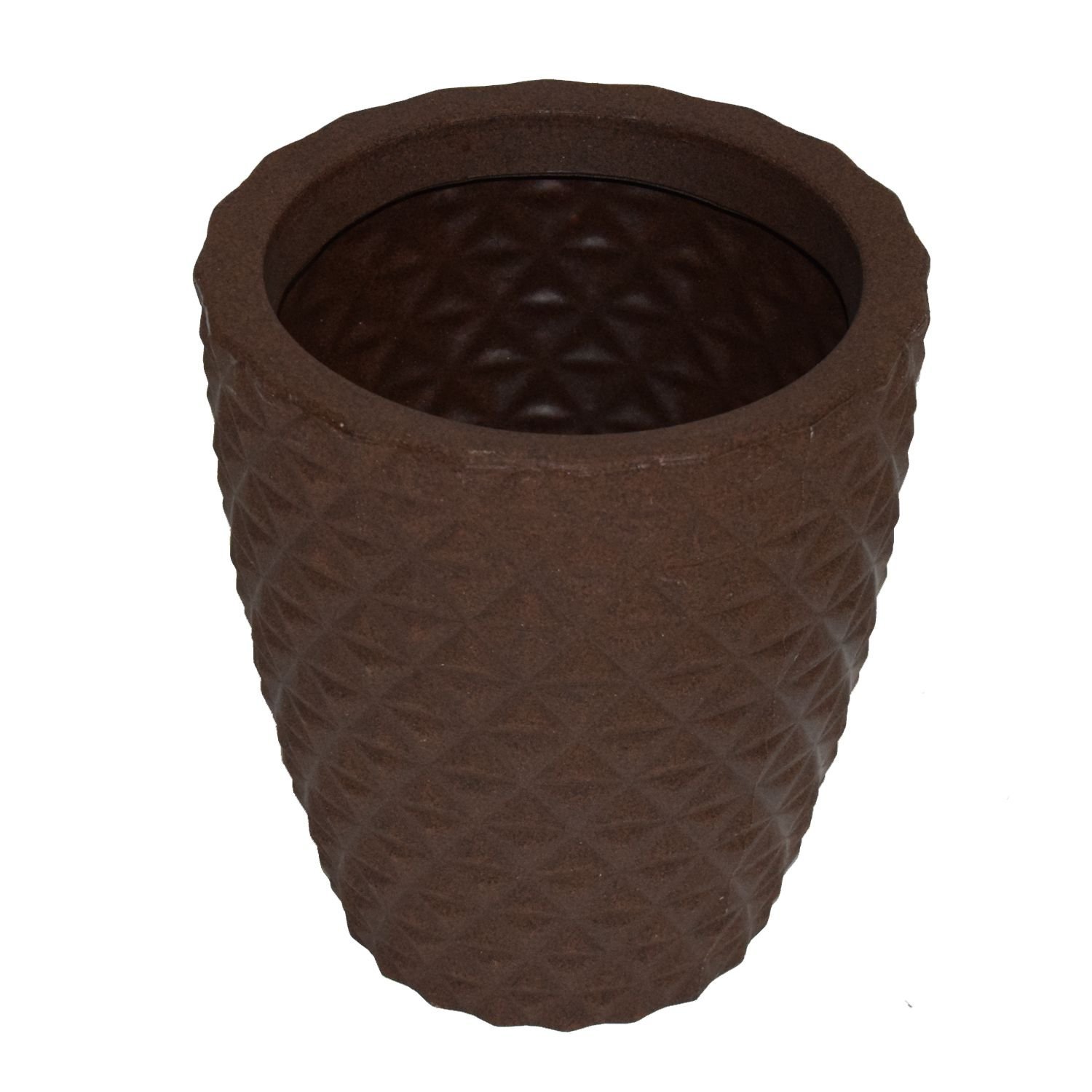 Vaso Planta Decorativo Jardim Polietileno Coluna Diamante 25x30:Marrom - 4