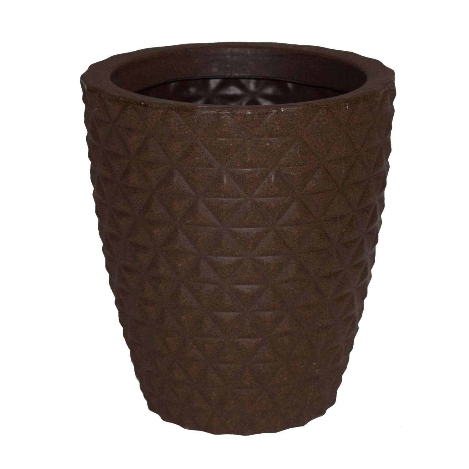 Vaso Planta Decorativo Jardim Polietileno Coluna Diamante 25x30:Marrom - 3