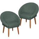 Ver imagem 1 de Kit 2 Poltronas Resistente para Sala de Espera Tecido Veludo Confortável Reforçada