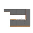 Ver imagem 2 de Cozinha Modulada Pixel Kappesberg 100% Mdp Canela/cinza Sagrado 330cm