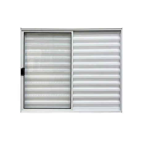Veneziana 3 Folhas Aluminio Branco 1,20x1,20 Linha 18 Modular