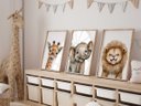 Ver imagem 3 de Kit 3 Quadros Animais Baby Safari Sorrindo Quarto Infantil Bebê
