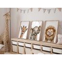 Ver imagem 3 de Kit 3 Quadros Animais Baby Safari Sorrindo Quarto Infantil Bebê