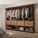 Ver imagem 1 de Guarda-Roupas Closet Modulado Alasca 240cm 4 Peças com 8 Gavetas e Cabideiros Freijó Carraro
