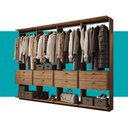 Ver imagem 5 de Guarda-Roupas Closet Modulado Alasca 240cm 4 Peças com 8 Gavetas e Cabideiros Freijó Carraro