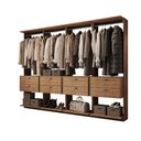 Ver imagem 2 de Guarda-Roupas Closet Modulado Alasca 240cm 4 Peças com 8 Gavetas e Cabideiros Freijó Carraro