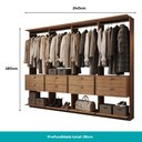 Ver imagem 4 de Guarda-Roupas Closet Modulado Alasca 240cm 4 Peças com 8 Gavetas e Cabideiros Freijó Carraro