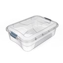 Ver imagem 2 de Kit 3 Caixa Organizadora Grande Tampa Trava 17L Transparente
