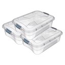 Ver imagem 1 de Kit 3 Caixa Organizadora Grande Tampa Trava 17L Transparente