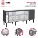 Ver imagem 3 de Balcão Buffet Cozinha Sala de Jantar com Tampo 200cm Cisne Cozimax Preto