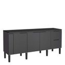 Ver imagem 1 de Balcão Buffet Cozinha Sala de Jantar com Tampo 200cm Cisne Cozimax Preto