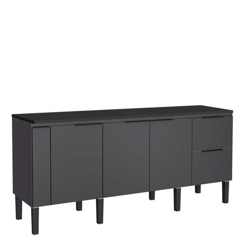 Balcão Buffet Cozinha Sala de Jantar com Tampo 200cm Cisne Cozimax Preto