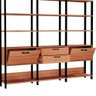 Estante Alta Estilo Industrial 2 Portas 2 Gavetas E93 Freijó/preto Fosco - Pradel - 3