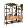 Estante Alta Estilo Industrial 2 Portas 2 Gavetas E93 Freijó/preto Fosco - Pradel - 2