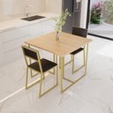 Ver imagem 1 de Conjunto Mesa de Jantar Quadrada Pinus 2 Cadeiras Estofado Riviera Industrial Don Castro Dec