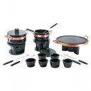 Ver imagem 1 de Kit Fondue Pedra Sabão Completo 18 Pçs Chapa 27 Cm