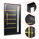 Ver imagem 3 de Porta Pivotante Alumínio Lamb.Miraggio c/Pux.e.Elite Preto Gold 240x150 Brimak